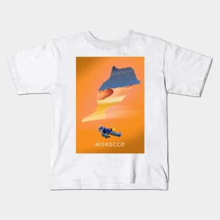 Morocco Map travel poster Kids T-Shirt